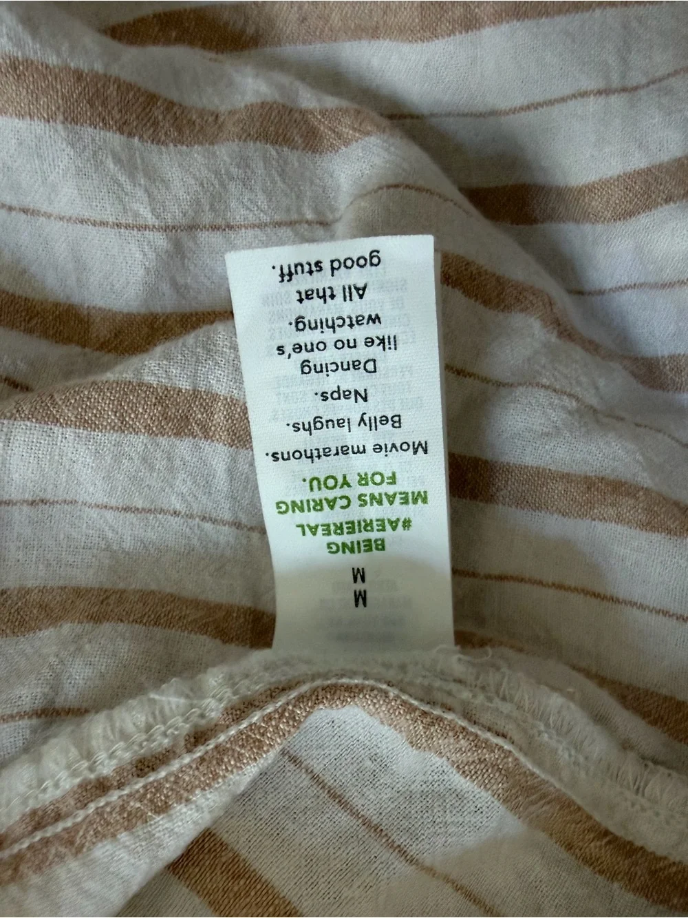 Aerie Striped Button-Up Shirt Beach cover shirt - Picture 4 of 5